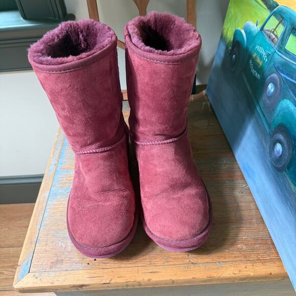 L.L. Bean Wicked Good Shearling Boots Size 7 Short Purple Cozy - Picture 4 of 7